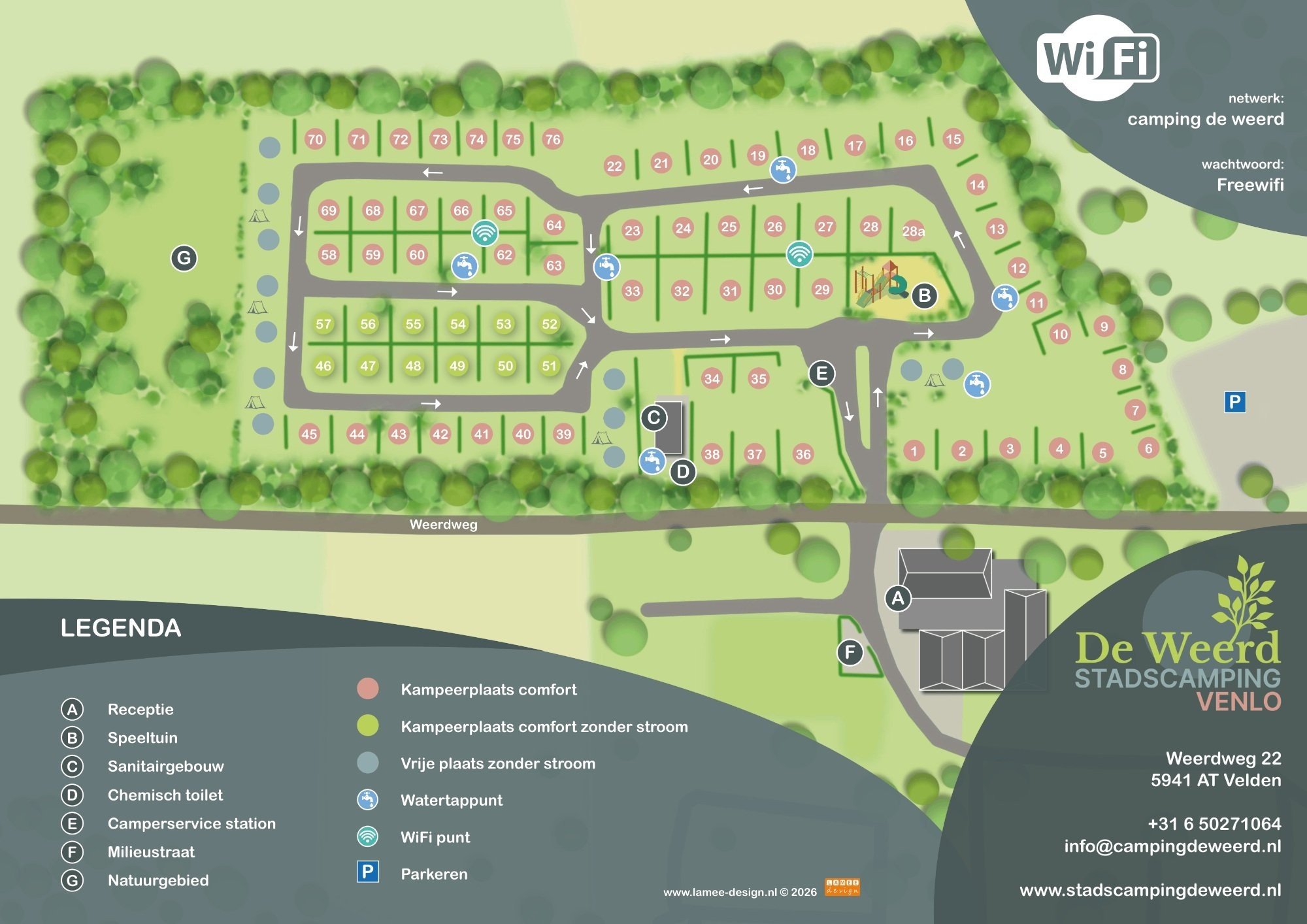 Plattegrond Stadcamping De Weerd
